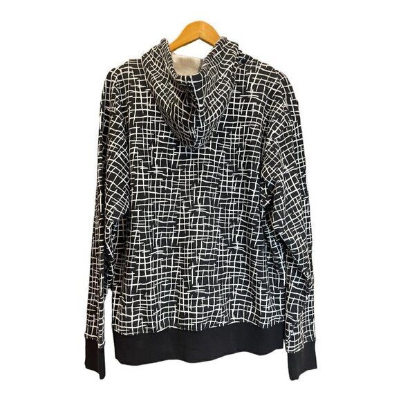 Nordstrom BY CRISTINA MARTINEZ BLACK AND WHITE GEOMETRIC HOODIE WITH POCKETS - S - Picture 3 of 8